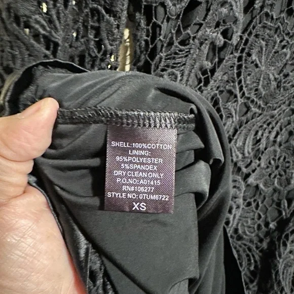 Hale Bob Embroidered Lace Dress Flare Sleeves Size‎ XS - Picture 8 of 8